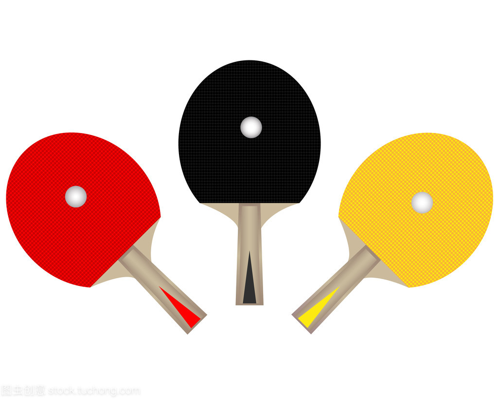 三個(gè)乒乓球球拍